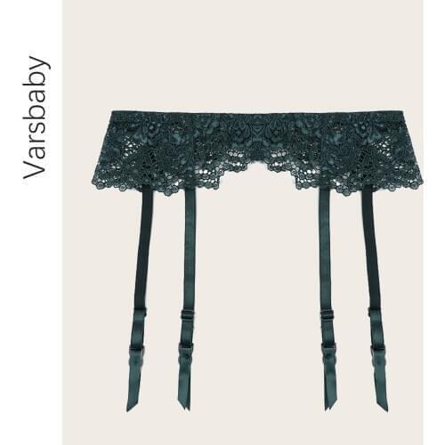 Varsbaby womens sexy soft high quality floral lace suspender belt underwear S M L XL temptation garter belt
