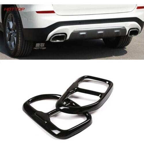 2Pcs Exhaust Muffler Tip Pipe Frame Gloss Black Stainless Steel Accessories Parts Suitable For Bmw X3 2018-2020