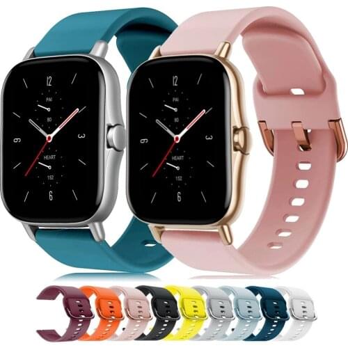20mm/22mm Silicone band For Amazfit GTS/2/2e/GTS2 Mini/GTR 42mm/47mm/GTR2/2e/stratos 2/3 Sport Watch Bracelet Amazfit bip strap