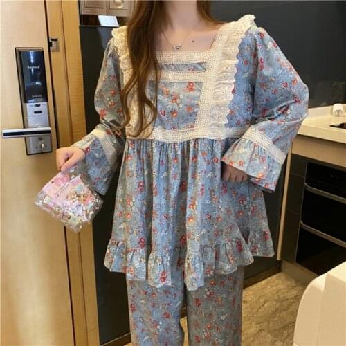 2021 spring summer autumn new sleepwear fashion casual pajama set Women female OL women pajamas AA112