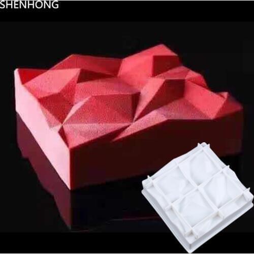 SHENHONG TRIANGULATION 3D Cake Moulds For Ice Creams Chocolates Cake Mold Pan Bakeware Accessories Geometric shapes