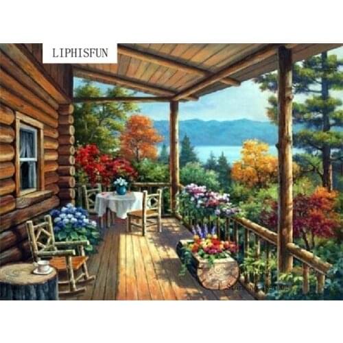 5D Full Drill DIY Diamond Painting Scenery House Square Rhinestone Diamond Embroidery Cross Stitch Diamond