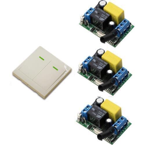 AC 220V Wireless Remote Switch Remote Control Switch System 1CH Relay Receiver + 86 Wall Panel Remote Transmitter Wireless TX