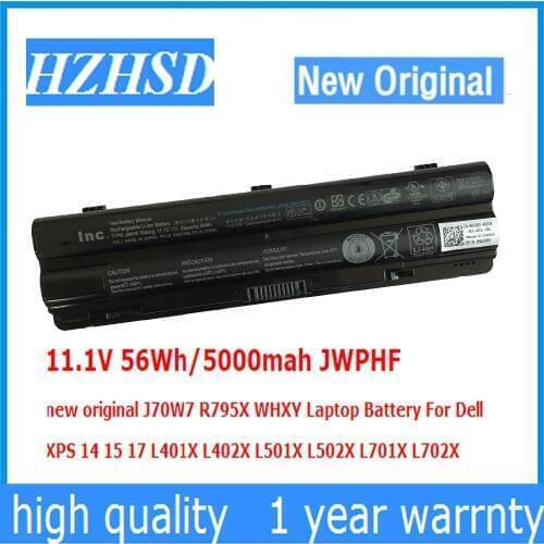 11.1V 56Wh/5200mah JWPHF new original J70W7 R795X WHXY Laptop Battery For Dell XPS 14 15 17 L401X L402X L501X L502X L701X L702
