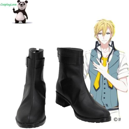 Idolish 7 Rokuya Nagi Black Cosplay Shoes Cosplay Long Boots Leather Custom Made For Christmas Halloween
