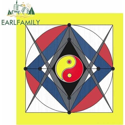 EARLFAMILY 13cm x 12.2cm for The Zen Masters Compass Car Sticker Creative Refrigerator Auto Laptop Decal Occlusion Scratch Decor