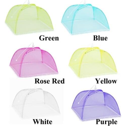Food Cover Large Pop-Up Mesh Screen Food Cover Tent Dome Net Umbrella Picnic Home Kitchen Folded Mesh Anti Fly Mosquito Umbrella