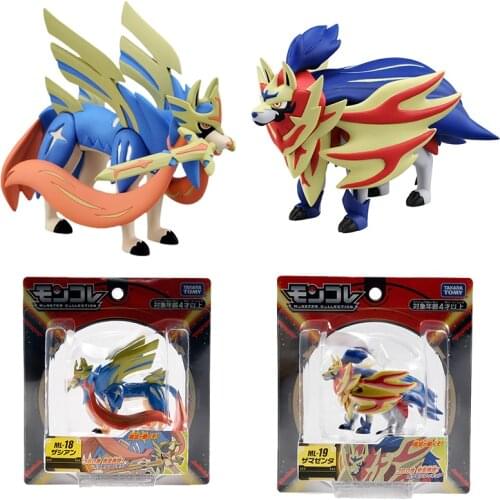 TAKARA TOMY Pokemon Figures Zacian Zamazenta Animation Figure Genuine Model Ornaments Action Toy Figure Toys for Children