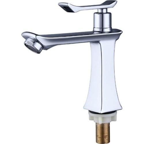 G1 / 2 Brass Bathroom Basin Faucet Single Handle Single Cold Tap Deck Mount Hotel Bar Wash Basin Single Hole Simple Fashion Tap