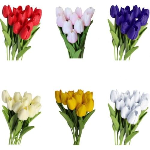 10Pcs/Set Artificial Tulip Flowers Home Wedding Party Decor Gift Photograph Prop