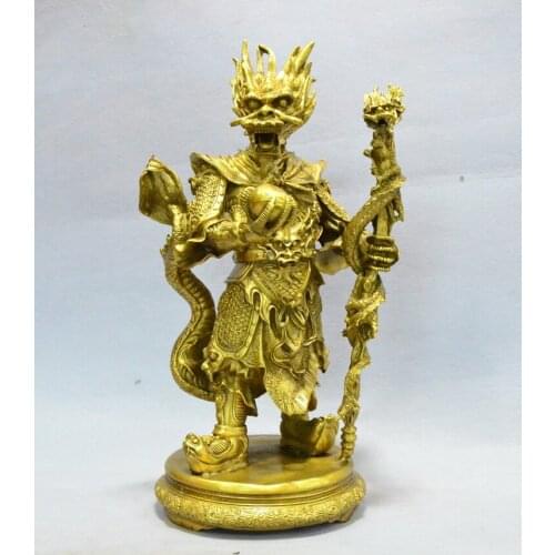 S0266 Chinese Temple myth Refined Pure brass Copper sea dragon King God buddha statue
