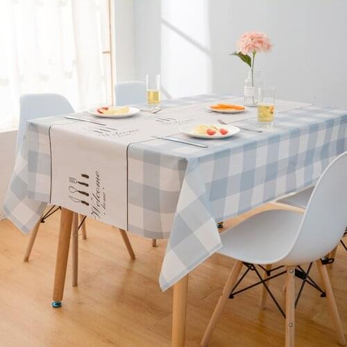 Checkered Tablecloth Waterproof Oil-proof and Scald-proof Disposable Rectangular Tablecloth Tea Table Cloth Durable Table Mat