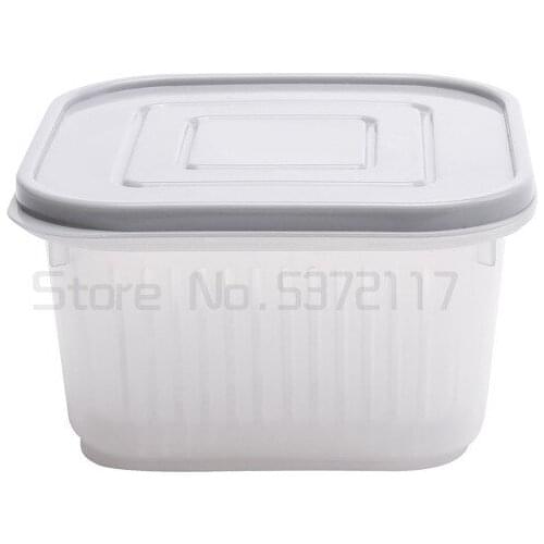 Scallion fresh box plastic square ingredients cold box with cover refrigerator drain ginger garlic fruit fresh storage box