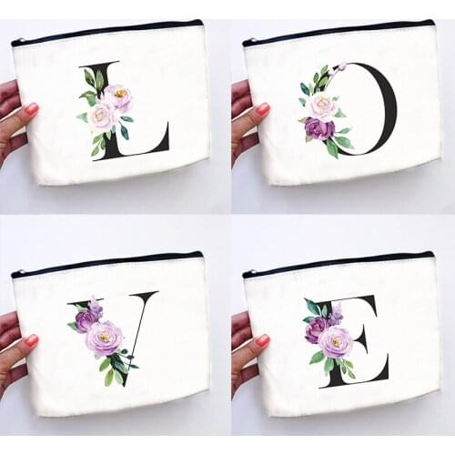 Letter Print Bridesmaid Cosmetic Bag Female Makeup Case Wedding Party Toiletries Organizer Travel Wash Storage Pouch Bride Gifts