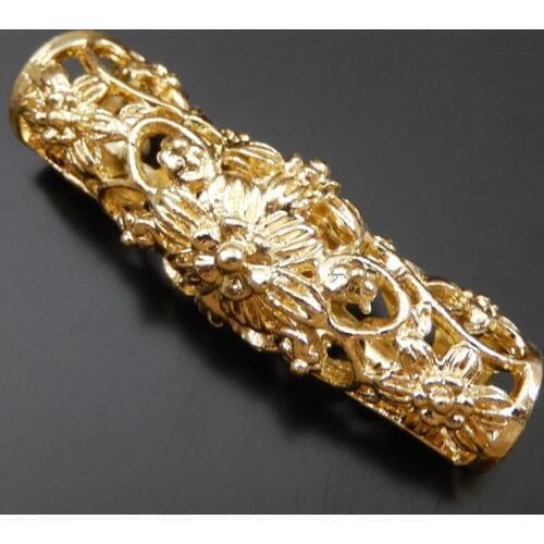 Best Selling 4Pieces Arc Morning Glory Hollow Pipe Tube Jewelry Making Accessory Connectors Findings Accessory