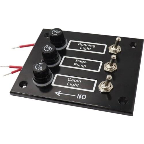 Boat Toggle On Off Switch Panel Waterproof 3 Gang Car RV Marine Fused Switches