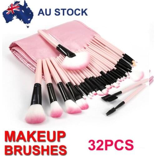 32 Pcs Pink Makeup Brushes Set Natural Hair Foundation Powder High Quality Eyeshadow Blushes Cosmetic Brushes Case Maquillaje