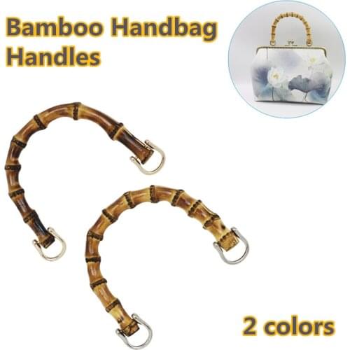2Color DIY Natural High-Grade Bags Handles Lady Purse U Shape Bamboo Imitation Handcrafted Handbag With Link Buckle Handle