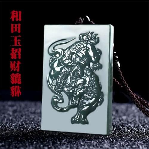 Natural black green jade pendant handcarved green jade necklace jadeite jade jewelry jade necklaces for women men