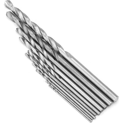 10PCS Durable High Speed Steel Straight Shank 0.5-3mm Twist Drill Bits Drilling Tools