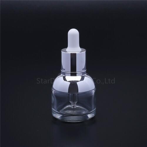 30ml transparent Glass Dropper Bottle, 30cc Empty Cosmetic Packaging Container Vials Essential Oil Bottles