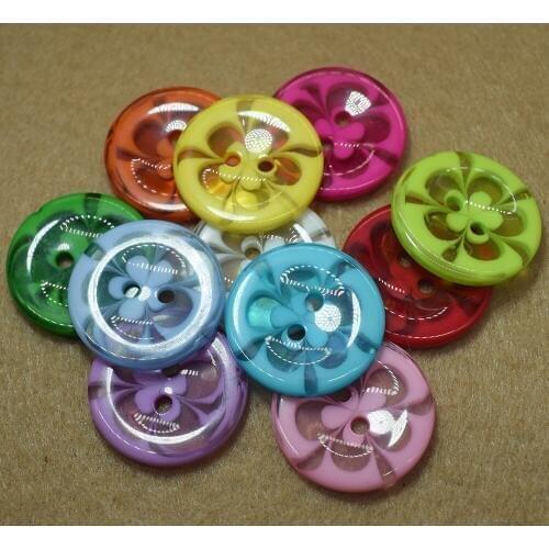 10PCS Mixed Flower Resin Buttons 2 Holes Sewing Scrapbook Card Making Craft 21MM Buttons Decor Scrapbooking Garment DIY Apparel