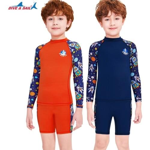Summer Boys Girls Two Piece Rashguard Kids Childrens Swimsuit Sunscreen Split Swimwear Set Beach Rash Guard UV Shirt Clothes