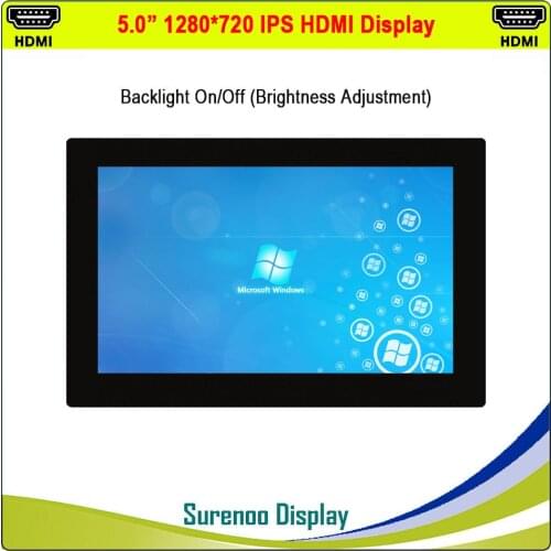 5.0" 5 inch 1280*720 IPS Inner-HDMI HD LCD Module Monitor Display Screen USB Capacitive Touch Panel for RaspBerry Pi RPI 3B/4B