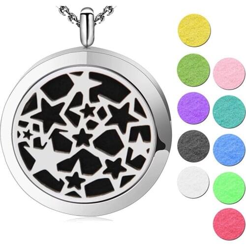 AMYA Silver Jewelry Christmas Deer Aromatherapy Essential Oils Stainless Steel pendant Perfume Diffuser Locket Necklace