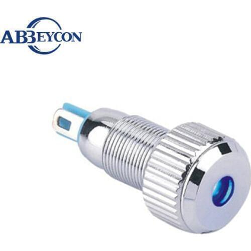 12V RGB Led Illuminated Pilot Light Lamp Mini 8mm Diameter Dot IP67 Waterproof Metal Flat Round Signal Indicator