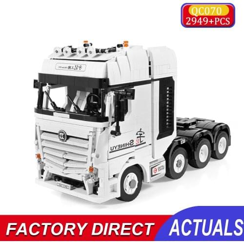 High Tech Remote Control Arocs Truck Step Deck Trailer Building Blocks Model Rc Cargo Shipping Container Bricks Car Toys For Boy