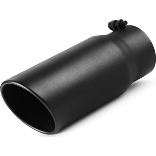 Exhaust Pipe of 4" Inlet 5" Outlet 12" Overall Length Bolt On Design Truck Tail Tip Black Powder Coated