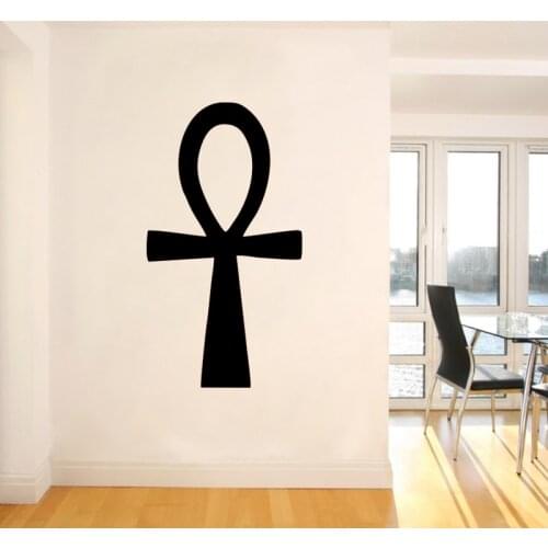 High Quality Egyptian Ankh Symbol Ribbon Special Shape Wall Vinyl Decal Stickers Art Home Decor Murals