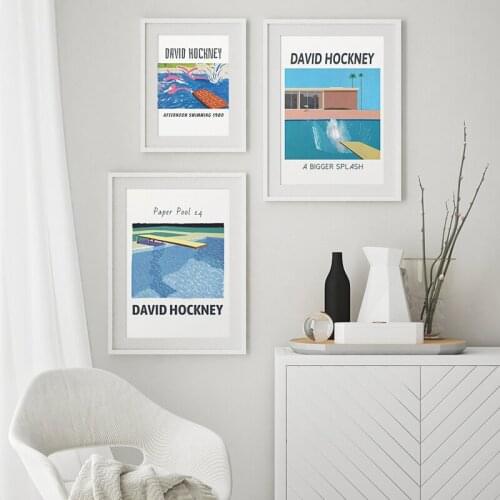 David Hockney Exhibition Poster Abstract Famous A Bigger Splash Art Print Canvas Painting Wall Pictures for Living Room Decor