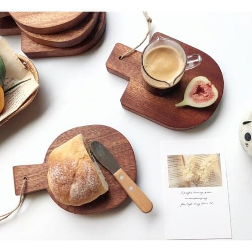 Japanese Wood Plate Fruit Snack Bread Cake Dessert Dinner Plate Round Serving Tray For Home Kitchen Decoration