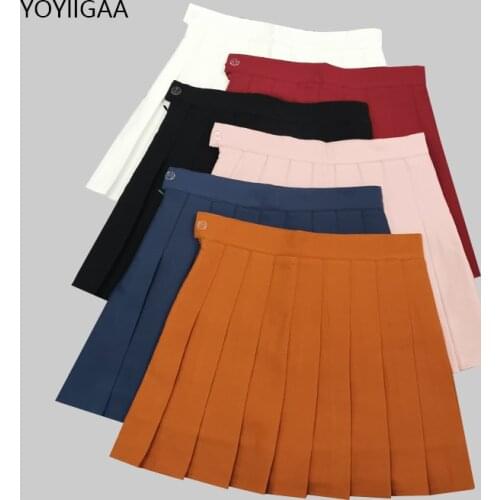 Spring Summer Women Pleated Skirts High Waist Sexy Female Mini Skirt Preppy Style Ladies Girls Dance Short Skirts Black Skirt