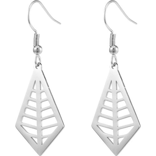 ZST004 2020 new design vintage drop earring stainless steel hollow handmade lady earring Geometric Accessories