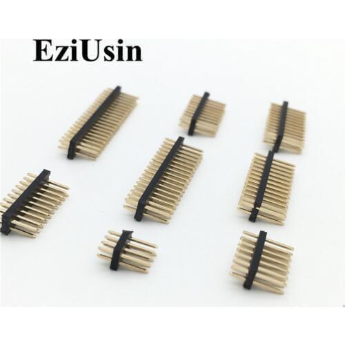 1.27mm 1.27 Double Row Male 2~40P Breakaway PCB Board Pin Header Connector Strip Pinheader 2*3/4/5/6/7/8/10/12/15/20/40p 3-50P