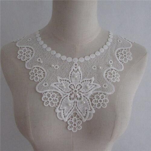 New style white Embroidery Flower Lace Neckline Fabric DIY Collar Sewing Craft Clothing Accessories Scrapbooking 1pcs sell YL654