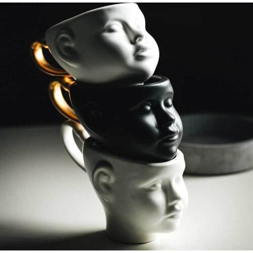 1PC Personality Creative Human Face Mug Couple Ceramic Coffee Cups