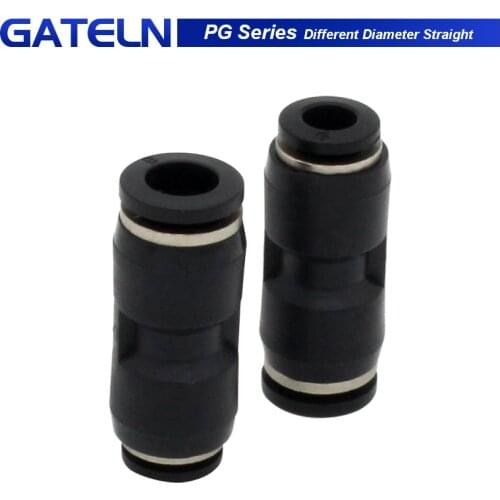 10pcs/lot PG6-4 8-4 8-6 10-6 10-8 12-8 12-10mmDifferent Diameter Straight Reducer Fitting Pneumatic Push to Connect Air fittings