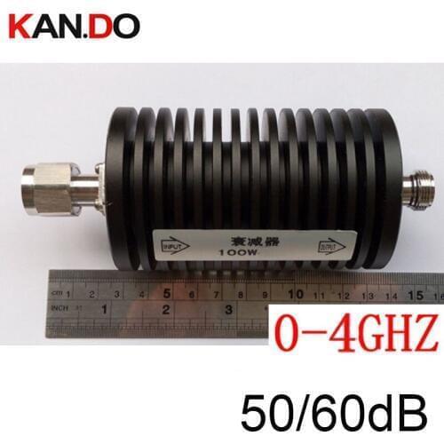 100W RF attenuator communication converter N male N female DC-4G 50 / 60DB radio attenuation 4Ghz feeder RF COAXIAL jack