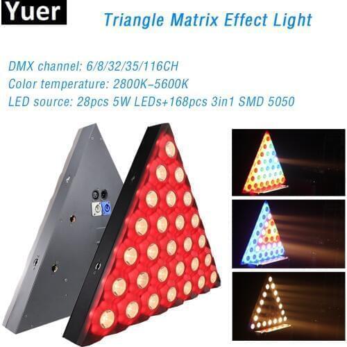 28X5W RGB 3IN1 Triangle Matrix Stage Light Effect Background Light DMX512 Control Beam Wash 2IN1 Point Control DJ Disco Bar Club