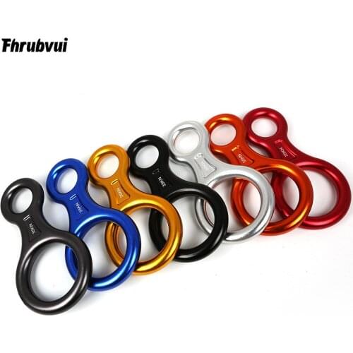 8 Word Climbing Ring Rope Descender Gear Belay Device Downhill Eight Rings 35KN Figure Rock Climbing Descenders