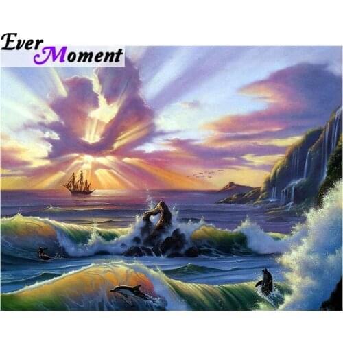 Ever Moment Diamond Painting Lover Cloud Sea Diamond Embroidery 5D DIY Scenic Series Handicraft Full Mosaic Home Decor ASF952