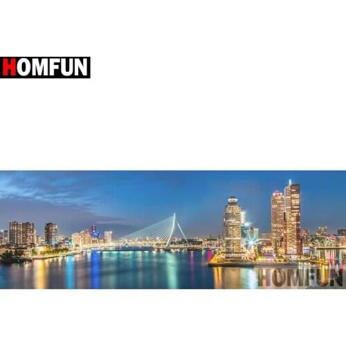 HOMFUN Full Square/Round Drill 5D DIY Diamond Painting "High building" 3D Embroidery Cross Stitch 5D Decor Gift A15553