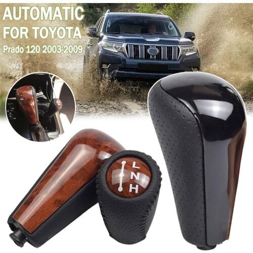 ABS+Leather Car Styling Automatic Gear Shift Knob For Toyota Prado 120 2003 2004 2005 2006 2007 2008 2009