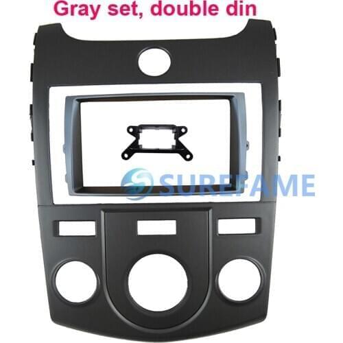 Car Fascia for KIA Forte Cerato Manual Aircon 2009-2012 Radio GPS Panel Dash Mount Trim Kit Face Plate Frame Bezel Facia Adapter