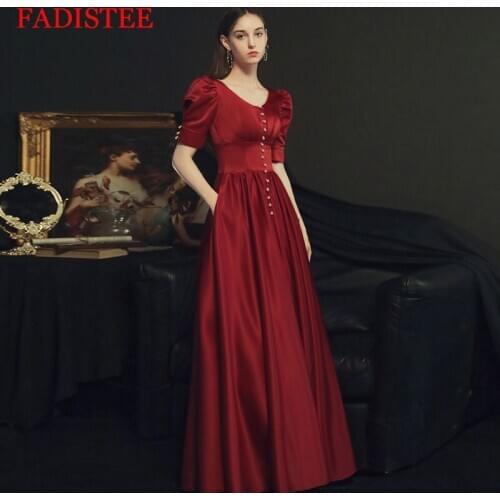 Burgundy O-neck Party Evening Dresses вечерние платья Vestido De Festa A-line Prom Dress Robe De Soiree Vestidos Formales
