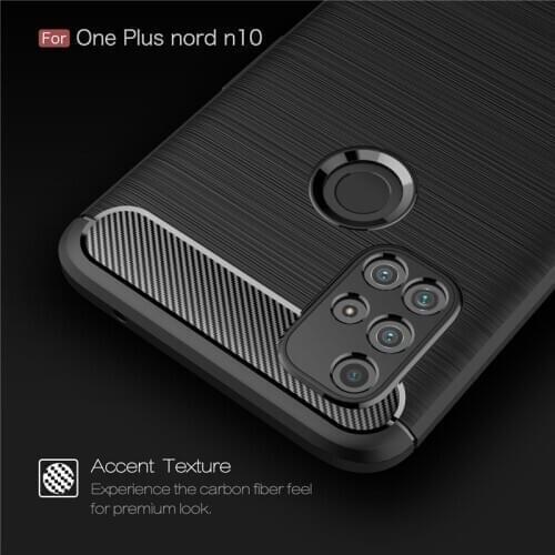 For OnePlus Nord N10 5G Case Shockproof Bumper Soft Rubber Carbon Fiber Back Cover One Plus Nord N10 Phone Case OnePlus Nord N10